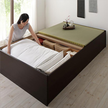 心と体を癒す 日本製・布団が収納できる大容量収納畳ベッド (シングル)