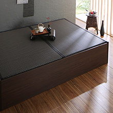 和の癒し空間 日本製・布団が収納できる大容量収納畳連結ベッド (セミダブル)