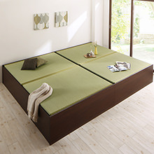 和の癒し空間 日本製・布団が収納できる大容量収納畳連結ベッド (連結タイプ)