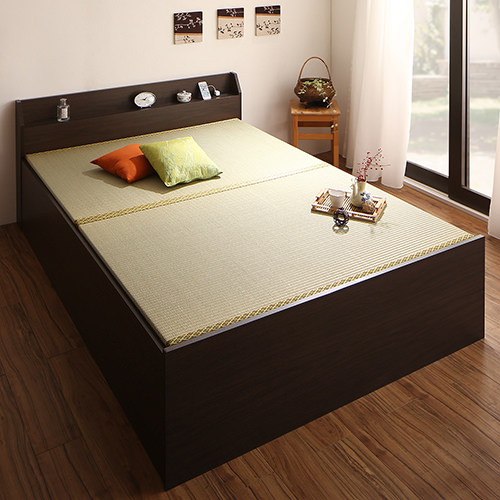 癒しの和空間 布団が収納できる棚・コンセント付き畳ベッド (セミダブル)の詳細 | 日本最大級のベッド通販ベッドスタイル