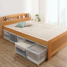 ライフチェンジに合わせて 高さ調節出来る棚・コンセント付すのこベッド (シングル)
