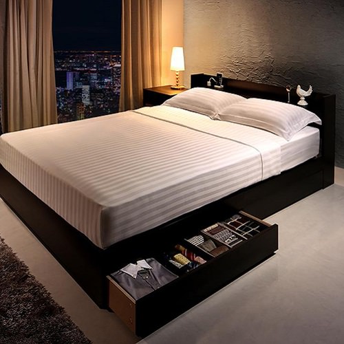 ホテルみたいが実現する 棚・コンセント付本格ホテルライクベッド (ダブル)の詳細 | 日本最大級のベッド通販ベッドスタイル