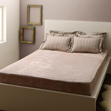 上質空間 プレミアム毛布とモダンストライプのカバーリング ベッド用ボックスシーツ