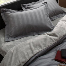 上質空間 プレミアム毛布とモダンストライプのカバーリング ベッド用 セット