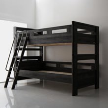 シックな色合いで長く使える デザイン2段ベッド (シングル)