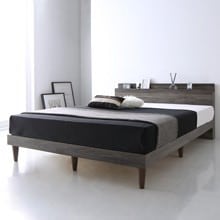最大の高級感 棚・コンセント付デザインすのこベッド (シングル)