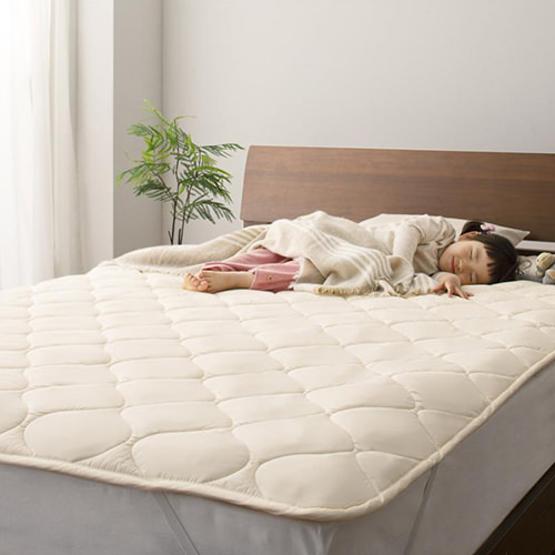 夏は涼しく冬は暖かく 洗える100%ウールの日本製ベッドパッド
