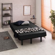弾力が心地よい ボンネルコイルマットレスベッド(セミダブル/ブラック)