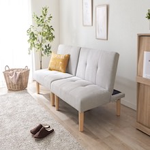お部屋に合わせて組み換えられる 4WAYソファベッド (ライトグレー)