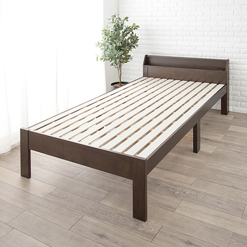 布団が使えて嬉しい ロング丈すのこベッド ダークブラウン (セミダブル