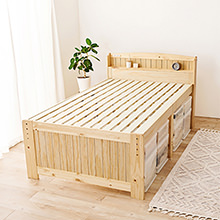 天然木フレームでお部屋に馴染む すのこベッド ナチュラル (セミダブル)