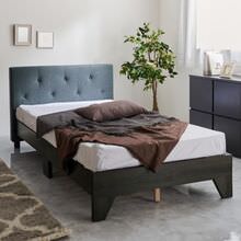 やさしく包まれる マットレス付シングルベッド ボンネルコイル (ダークネイビー)