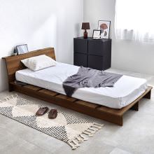 余白でオシャレに演出 マットレス付シングルベッド ボンネルコイル (ブラウン)