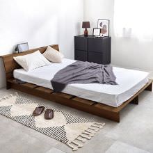 余白でオシャレに演出 マットレス付セミダブルベッド ボンネルコイル (ブラウン)