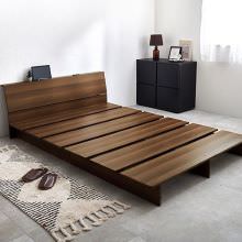 余白でオシャレに演出 セミダブルベッド (ブラウン)