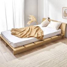 余白でオシャレに演出 マットレス付セミダブルベッド ボンネルコイル (ナチュラル)