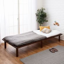 使い慣れた敷布団が使えて快適に眠れる シングルベッド (ダークブラウン)
