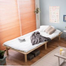 使い慣れた敷布団が使えて快適に眠れる シングルベッド (ナチュラル)