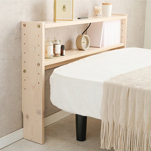 使いやすい可動棚 後付けヘッドボード シングルベッド対応 (ホワイト