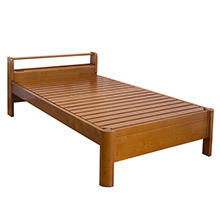 コンセント・棚付き 高さ調節ができる天然木パイン材すのこベッド (セミシングル)