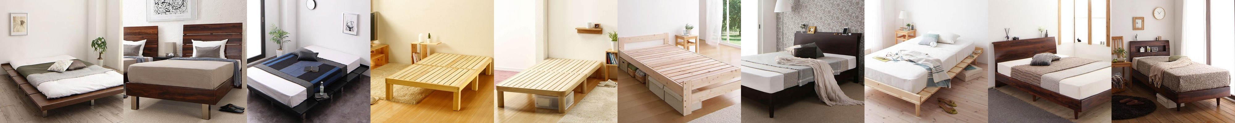 どっしりと且つお部屋は広々 頑丈デザインすのこベッド ロング シングル 価格 37 948円 ホテルライクな寝室に ハイヘッドデザインすのこベッド シングル 価格 45 425円 コンパクトでシックなデザイン 頑丈デザインすのこベッド シングル 価格 37 948