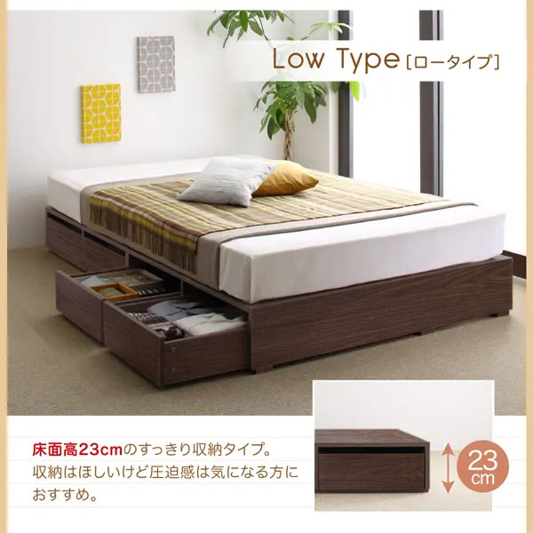 すっきり片付く 大容量収納ベッド 引出し4杯付 (シングル)の詳細