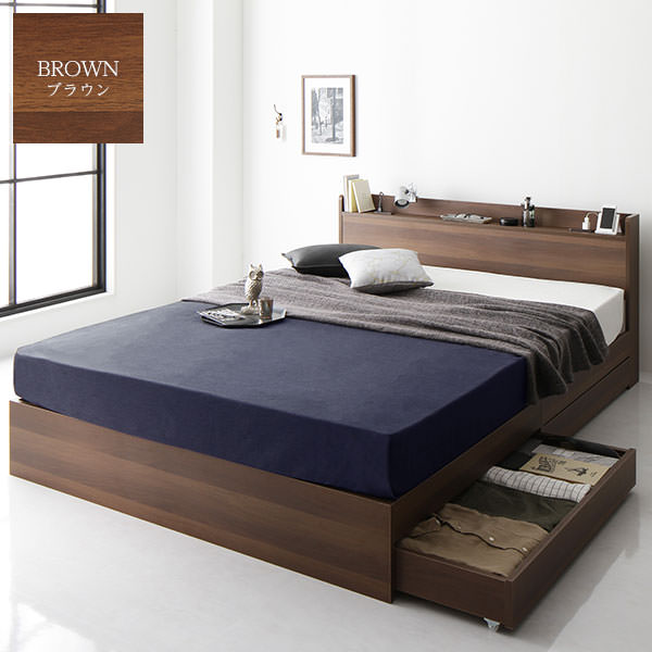 2台並べて設置が出来る 棚・コンセント付き収納ベッド (シングル)の詳細 | 日本最大級のベッド通販ベッドスタイル
