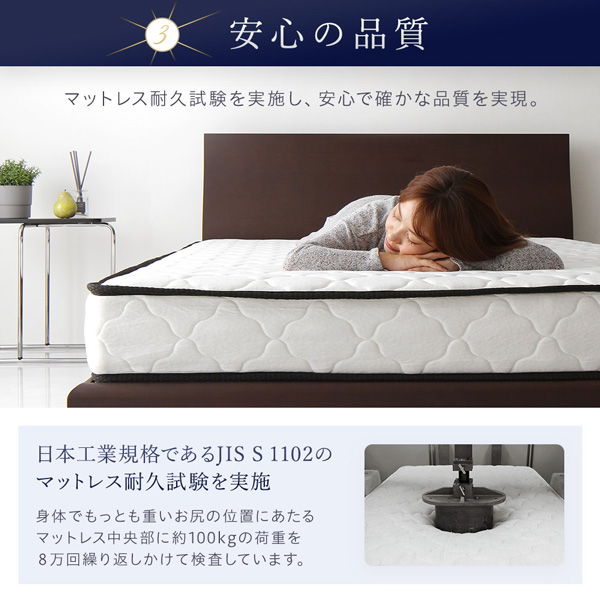 ホテルの様な快適さ 通気性抜群 高密度ボンネルコイルマットレス ホテルの様な快適さ 通気性抜群 高密度ボンネルコイルマットレス