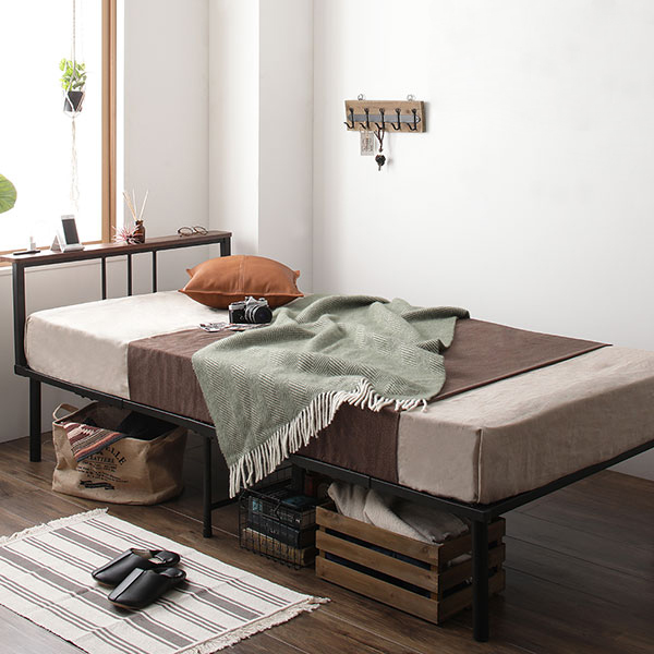 デザインと安全性の両立 棚 コンセント付き パイプ収納ベッド セミダブル の詳細 日本最大級のベッド通販ベッドスタイル