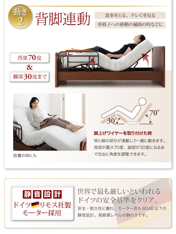 快適な背脚連動機能