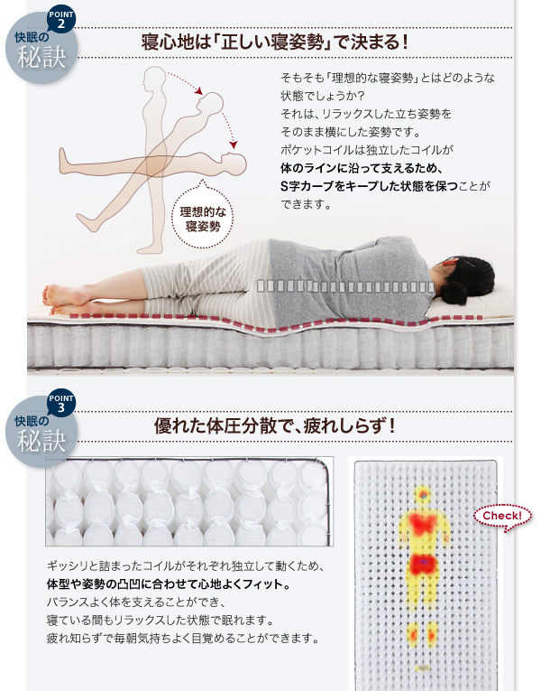 通常よりも長さが短いマットレスベッド