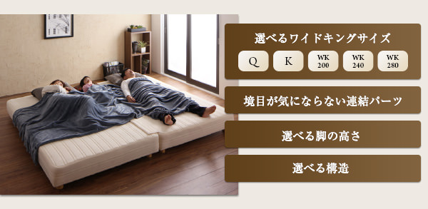 家族全員が寝られる理想の寝床 日本製ポケットコイルマットレスベッド