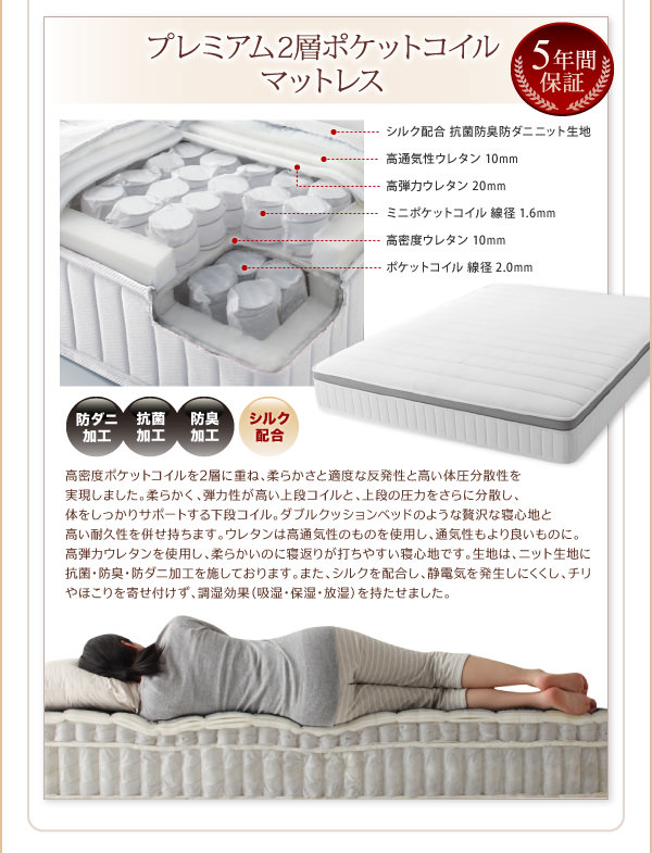 アイディア詰まった すのこ構造脚付きマットレス ボトムベッド (クイーン)の詳細 | 日本最大級のベッド通販ベッドスタイル