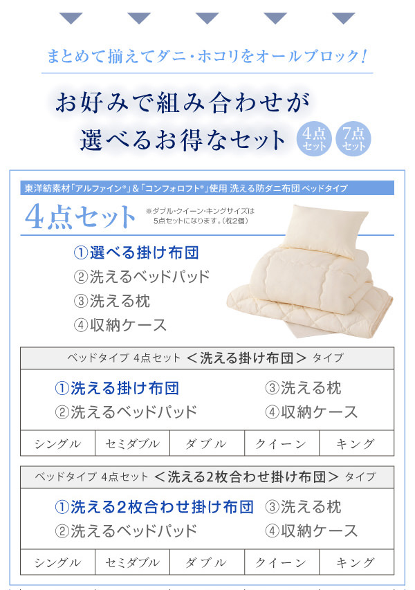 4点セット価格表