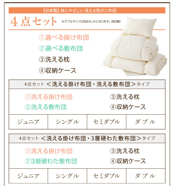 4点セット価格表