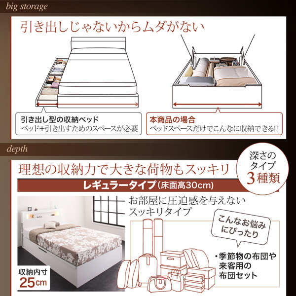 棚付 跳ね上げベッド プロストル 薄型スタンダードボンネルコイルマットレス付き 横開き セミシングル 深さレギュラー フレーム:ダークブラウン  ベッド