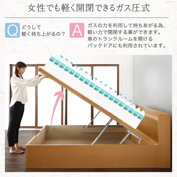 快適な和空間 大容量収納日本製棚付きガス圧式跳ね上げ畳ベッド 快適な和空間 大容量収納日本製棚付きガス圧式跳ね上げ畳ベッド