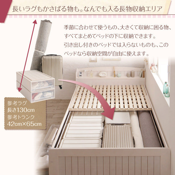 ロングライフデザイン 高さ調節出来る棚・コンセント付すのこベッド (シングル)の詳細 | 日本最大級のベッド通販ベッドスタイル