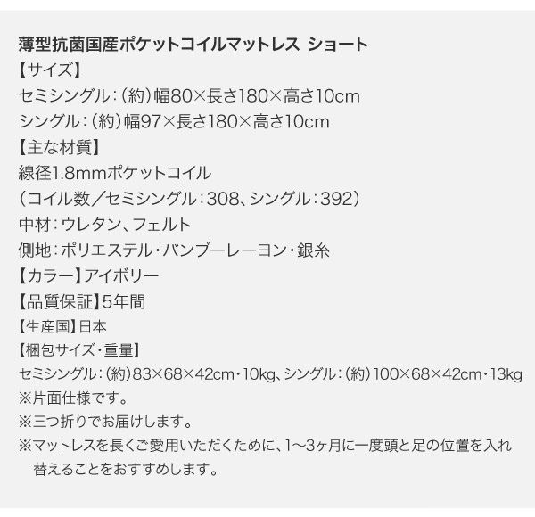 すっきりデザイン すのこ構造ショート丈脚付マットレスボトムベッド (専用別売品)の詳細 | 日本最大級のベッド通販ベッドスタイル