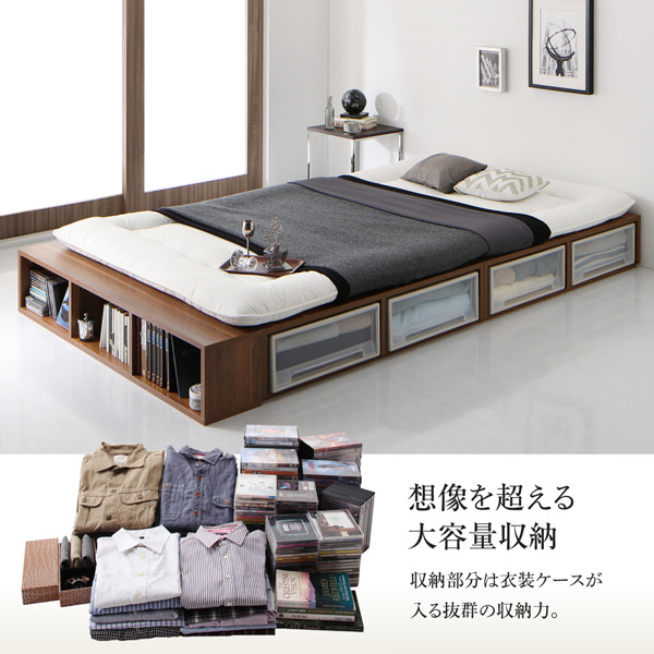 大容量デザイン収納ロングサイズベッド 引き出しなし (シングル)の詳細 | 日本最大級のベッド通販ベッドスタイル