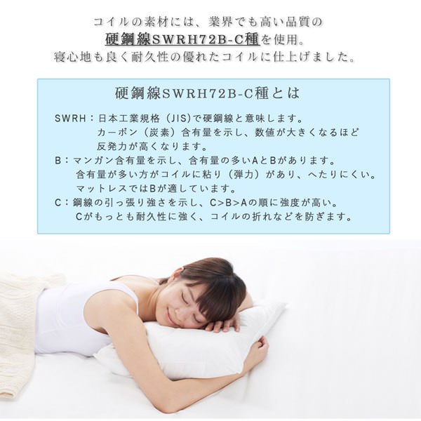 快眠を実現 腰をしっかり支える通気性ボンネルコイルマットレス (ダブル)