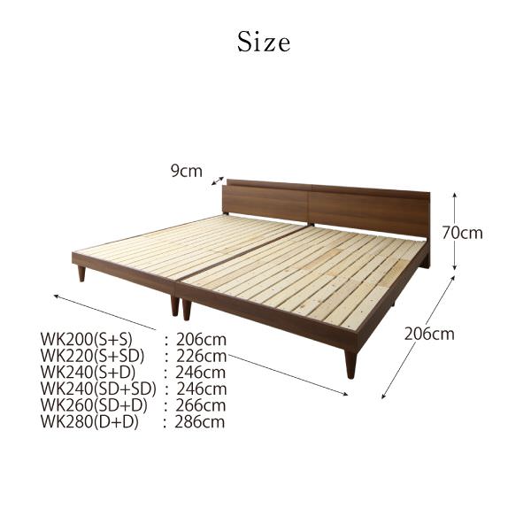 家族みんなで寛ぐ 棚・コンセント付きツイン連結すのこベッド (連結タイプ)の詳細 | 日本最大級のベッド通販ベッドスタイル