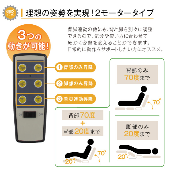 棚・照明・コンセント・引出し収納付き電動ベッド 2モーター (シングル