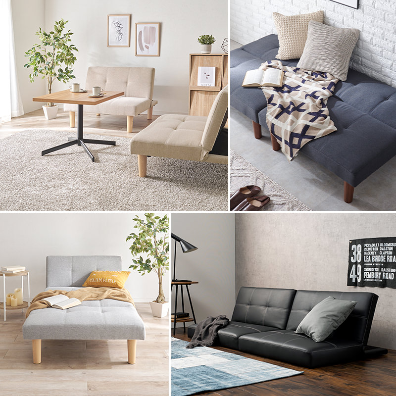 お部屋に合わせて組み換えられる 4WAYソファベッド (ベージュ)の詳細
