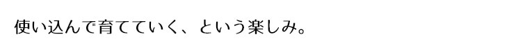 使い込んで育てていく、という楽しみ。