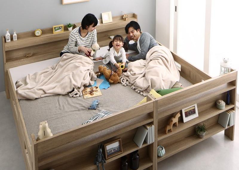 4人家族で寝るのに最適なベッド！連結ベッドのサイズと使い方