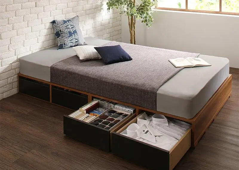 狭いお部屋にピッタリ収納付きヘッドレスベッドのおすすめ７選