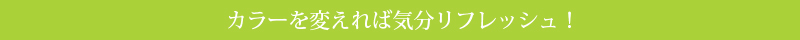 ポイント3カラーを変えれば気分リフレッシュ！