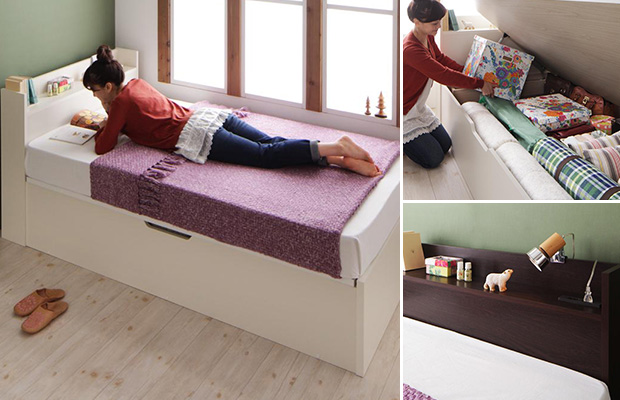 ガス圧式跳ね上げ収納ベッド特集 - ラクラク大容量収納 | ベッドスタイル